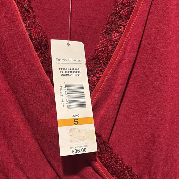 NWT RENA ROWAN RED BLOUSE - Picture 3 of 5
